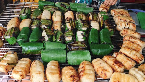 Bananes collantes grillées
