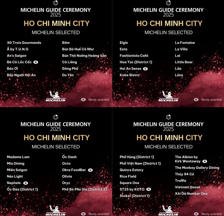 Ho Chi Minh-Ville a contribué le plus à la liste selection de MICHELIN Guide 2025 au Vietnam avec 49 établissements.