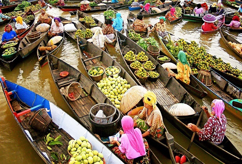 Marché flottant Delta du Mekong