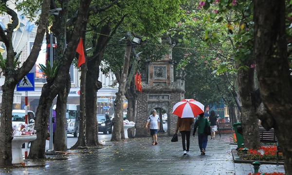 Pluie à Hanoi, nord du Vietnam